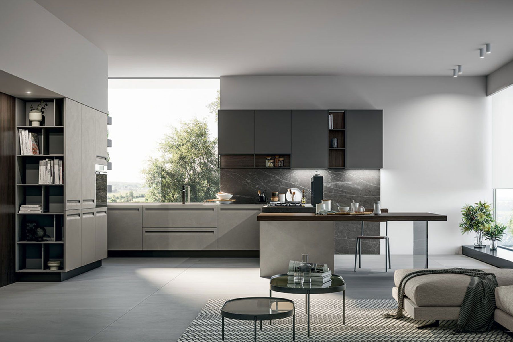 Progettazione di cucine a isola, che spaziano dallo stile moderno a quello classico e artigianale.