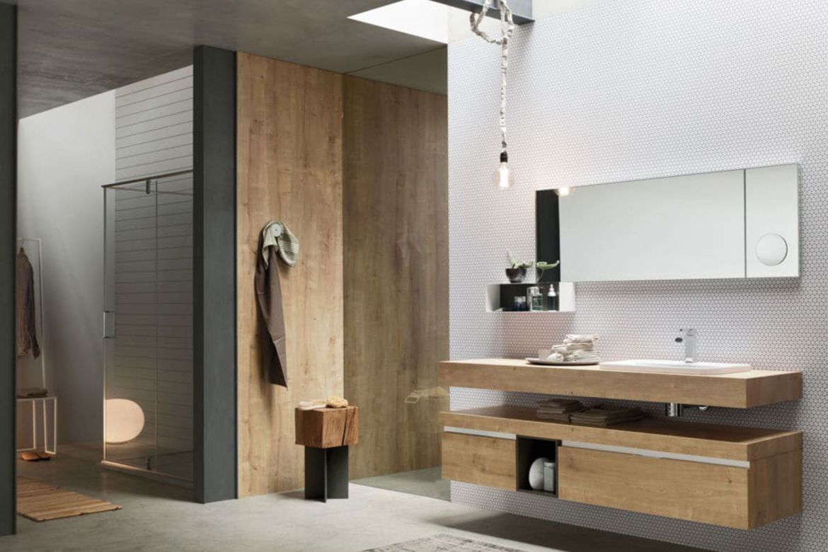 Arredamento per bagno classico e moderno, realizzato su misura in stile artigianale a Ferrera Erbognone.
